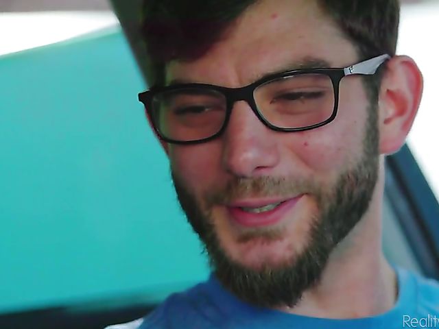 Small tits nasty slut Petra Blair gets picked up by a nerd