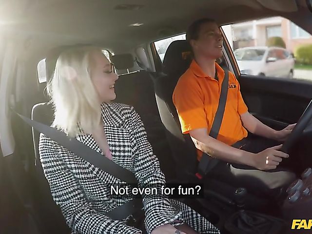  Awesome car sex with blonde student driver Marilyn Sugar