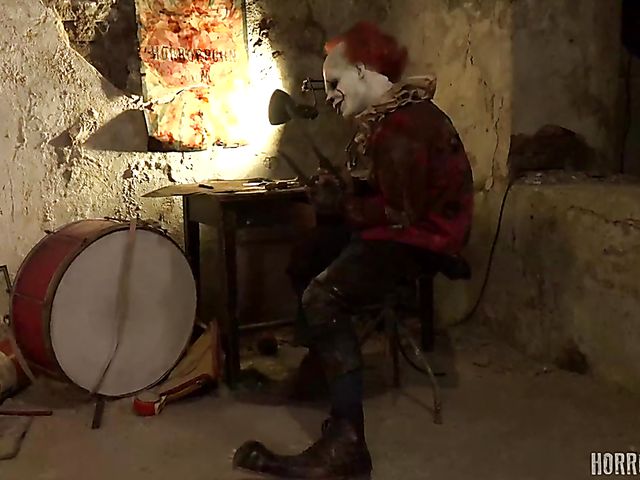 Schoolgirl punishment and extreme brutal sex with the clown