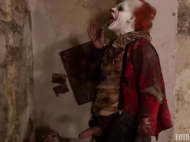 Schoolgirl punishment and extreme brutal sex with the clown
