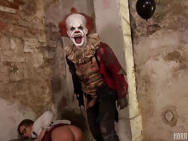 Schoolgirl punishment and extreme brutal sex with the clown