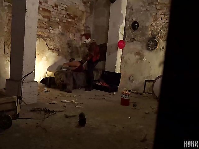 Schoolgirl punishment and extreme brutal sex with the clown