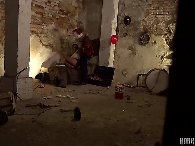 Schoolgirl punishment and extreme brutal sex with the clown