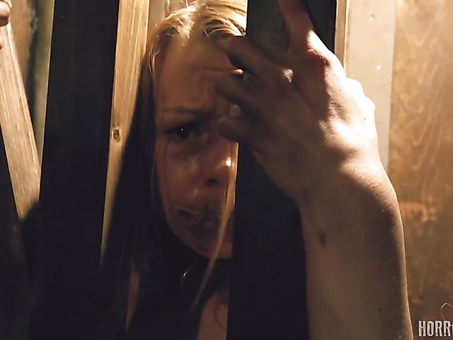 Masked butcher fucks his shaved and hairy sex slaves