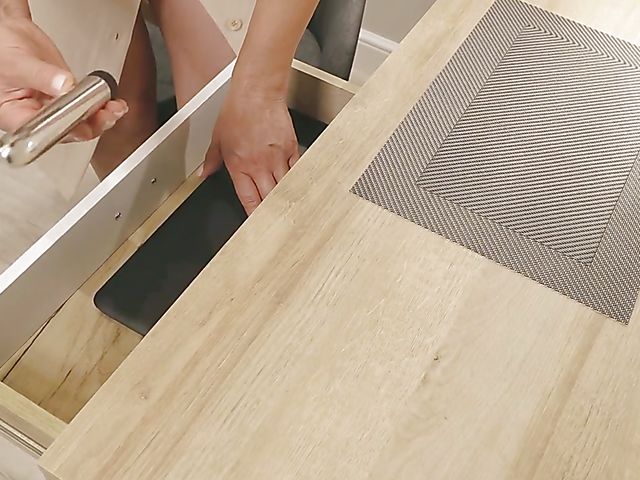 Mature dildo obsessed woman Eleanor takes off her red lace lingerie