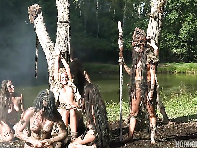 Mud sex with dirty nude amazon women doing it in the wild