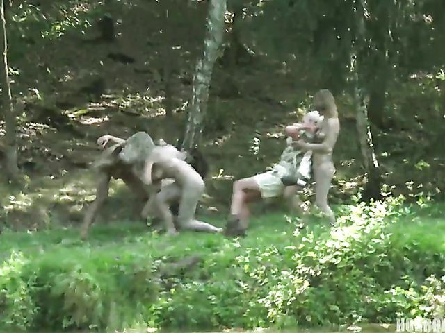 Mud sex with dirty nude amazon women doing it in the wild