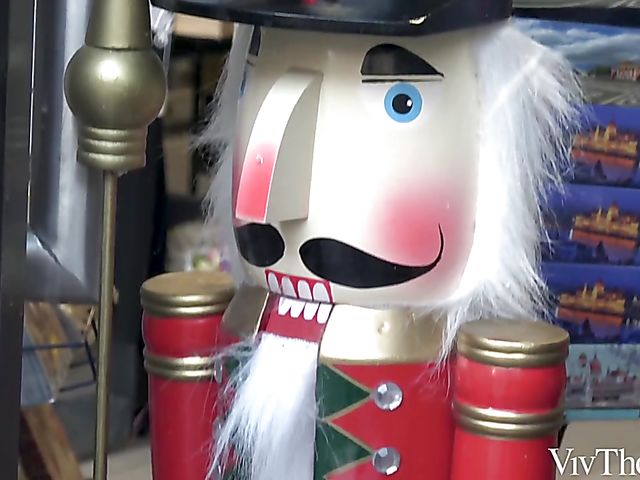 Romy Indy & Stella Cardo - Lesbian kitchen lovemaking before Christmas