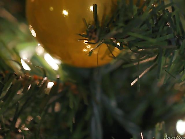 Lesbian tattooed babe Rocky Emerson is hungry for Aiden Ashley's pussy on Xmas