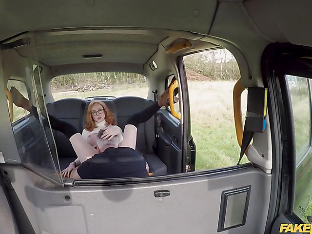 Fake taxi redhead with firm boobs Lenina Crowne keeps her glasses on while fucking