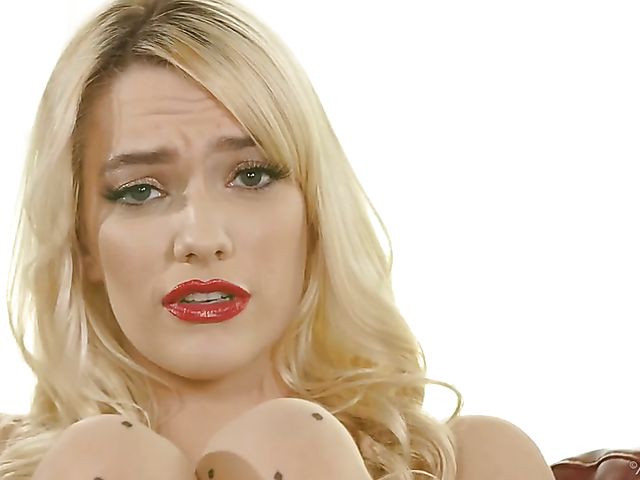 Kenna James - Blonde stockings model posing and fingering