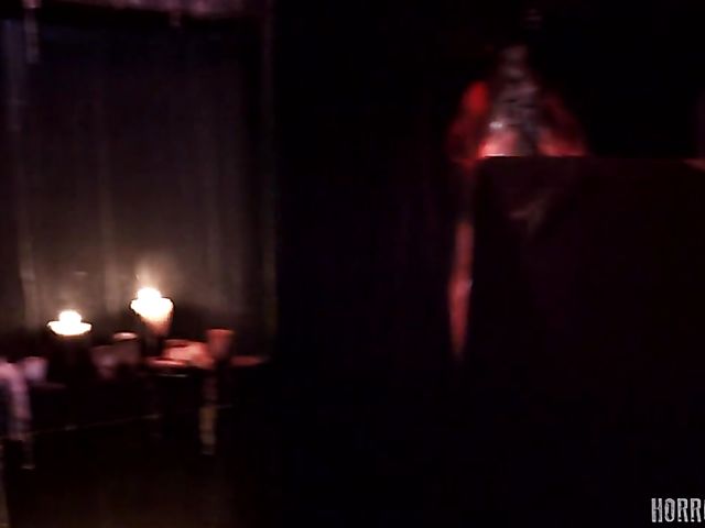 POV horror BDSM sex with bound girls with legs spread wide and black mass inside of them