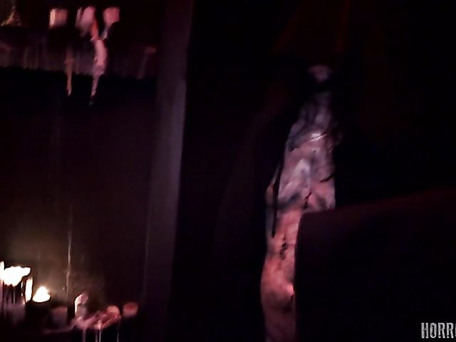 POV horror BDSM sex with bound girls with legs spread wide and black mass inside of them