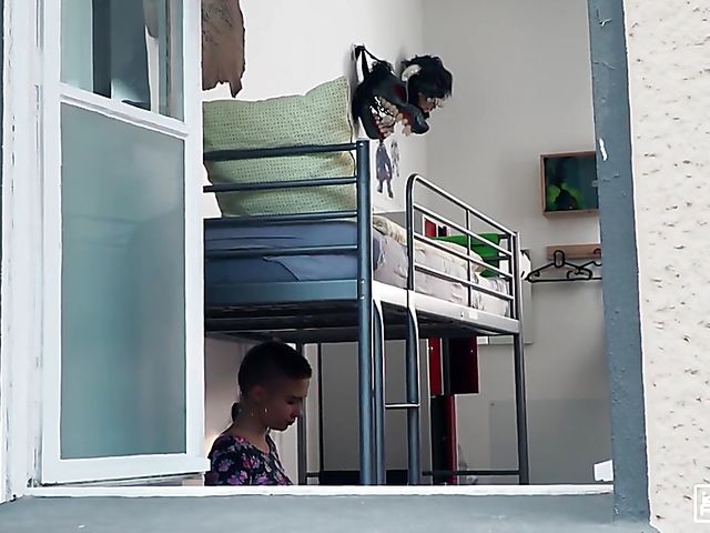 Short hair interracial girl Gabi Gold gets blacked in the hostel