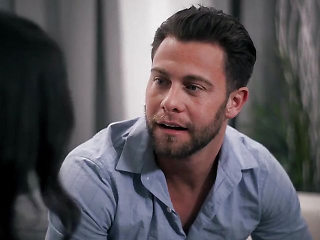 Tattooed MILF businesswoman Joanna Angel is horny after work