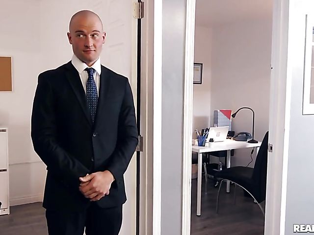 Ebony office girl in black stockings Jenna Foxx seduces Zac Wild with her natural titties