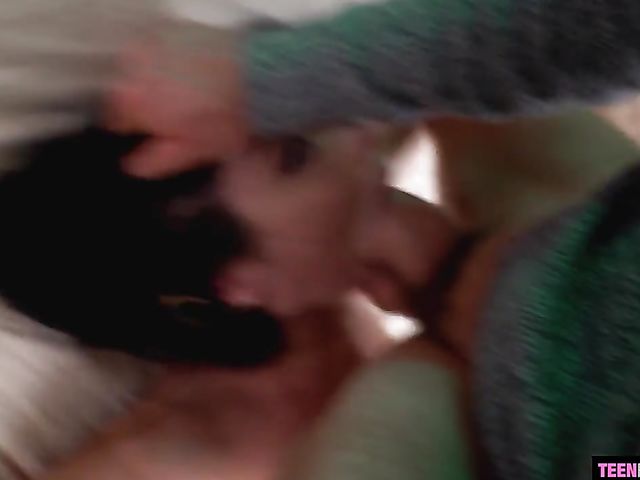 In bed with FFM anal teens Chanel Grey and Keira Croft and close up creampie