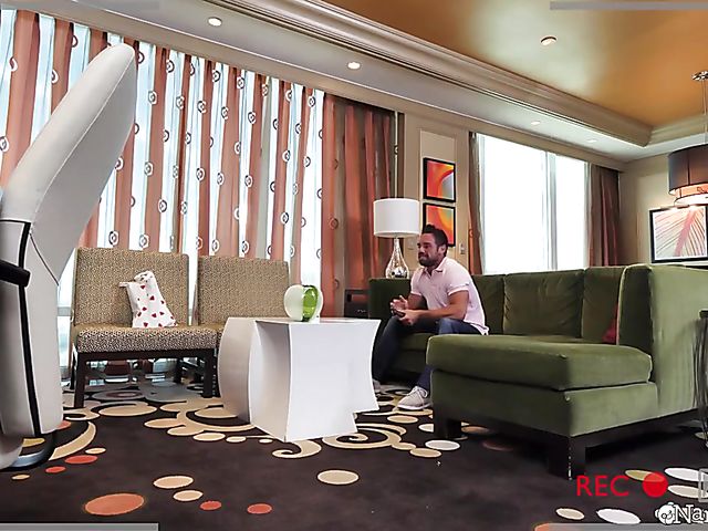 Charlotte Sins - Caught jacking off by a horny nanny in the hotel room