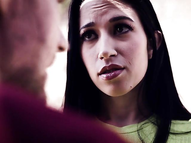 Pretty brunette Alex Coal having hot sex with her boyfriend's brother