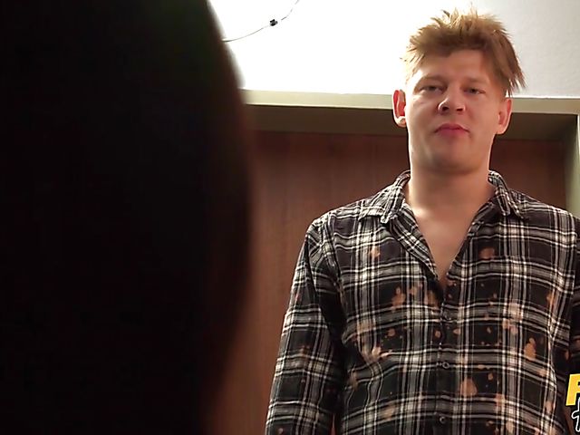 Fake hostel ASMR and hot fuck with young brunette Lady Dee