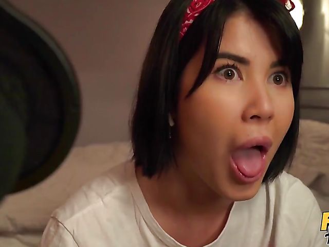 Fake hostel ASMR and hot fuck with young brunette Lady Dee