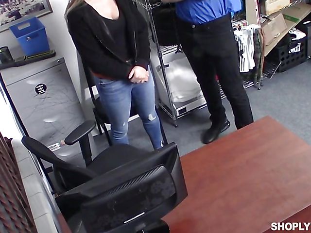 Juicy shoplifter Eliza Eves totally undressed and fucked