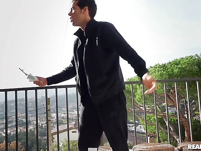 Peeping shower and fucking Misha Maver's smooth pussy afterward