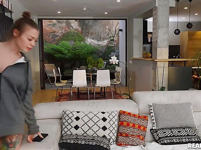 Peeping shower and fucking Misha Maver's smooth pussy afterward