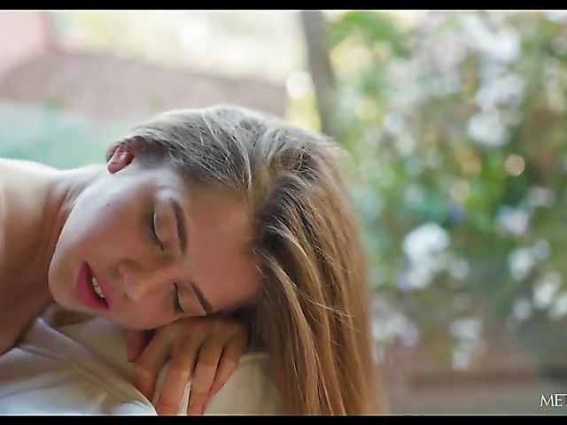 Solo cards game and fingering with gorgeous teen babe Kay J