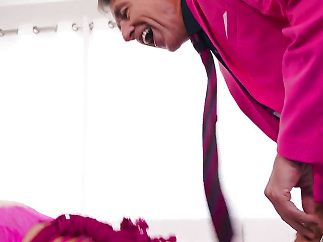 Old and teen fucking session in pink with Gia Derza and Steve Holmes 