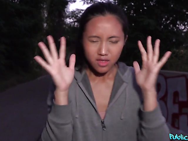 May Thai - Shaved asian POV fucked in the night for money