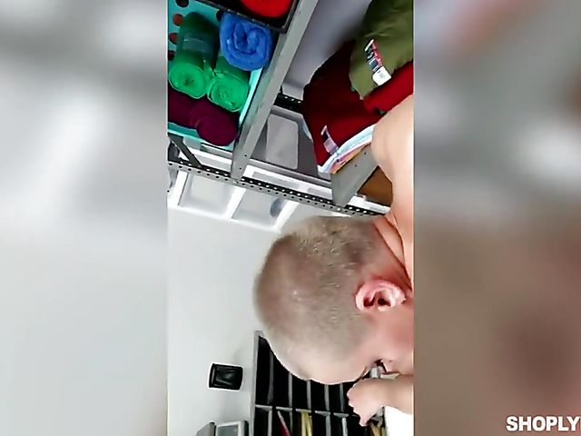 Shaved head shoplifter suspect Paris Amour is ready to take officer's cock