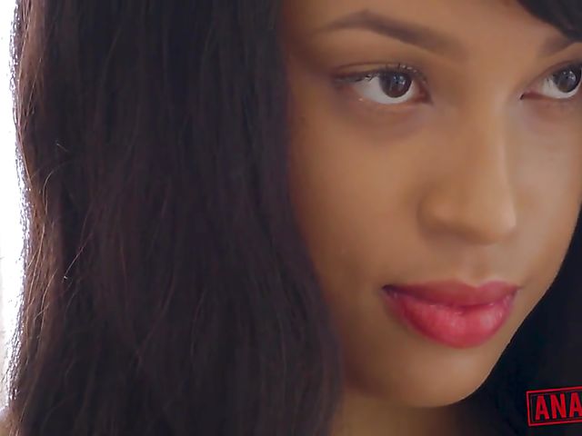 Amethyst Banks - Ebony anal sex in pink fishnet dress