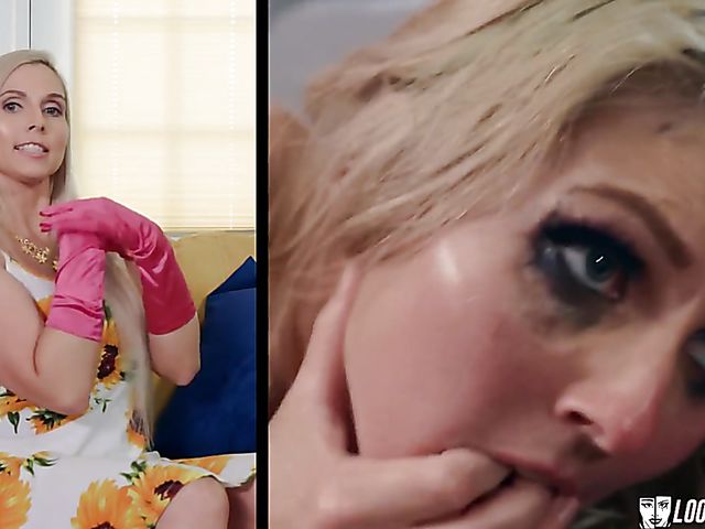 MILF in stockings Christie Stevens gets it started with gloves handjob