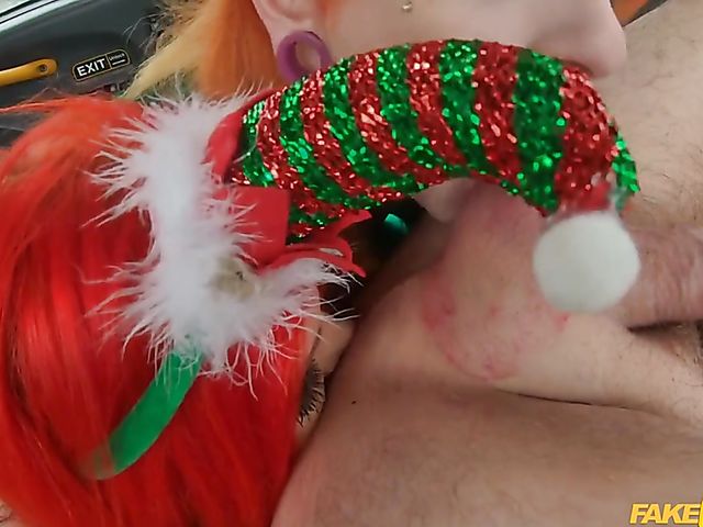 Fake taxi Christmas threesome with red-haired anal whores Alexxa Vice and Azura Alii