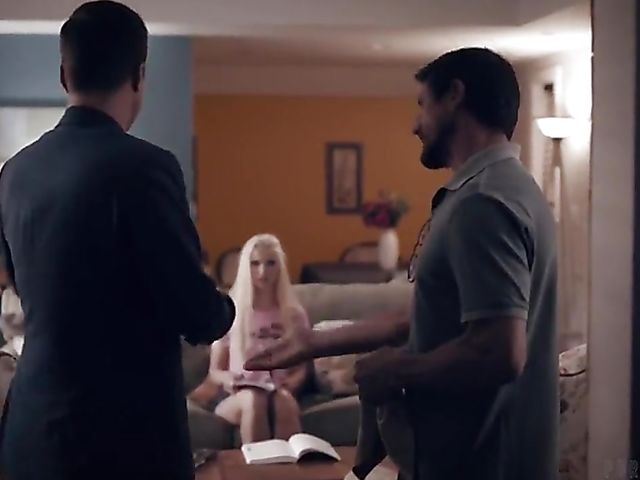 Teacher and stepdad DP teen Lana Sharapova in the living room