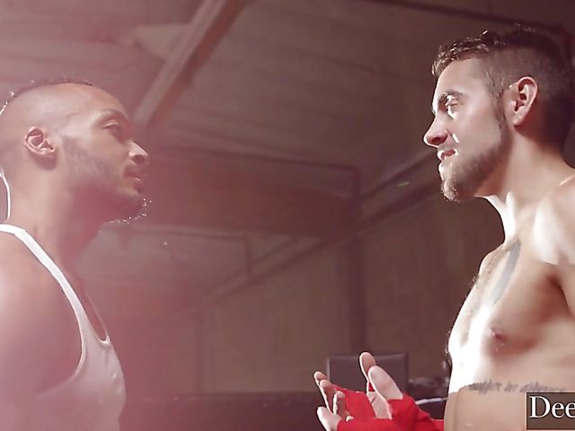 Haley Reed doing a double vaginal in the ring with bi-curious boxers