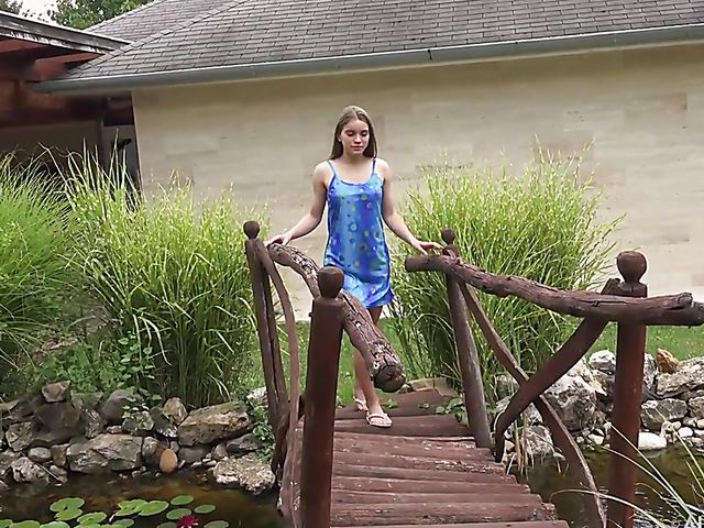 Nude teen Evelina Darling photoshoot in the village and outdoor fisting with Gina Gerson