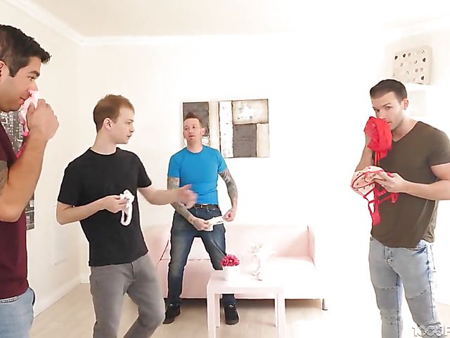 Big tits blowjob gangbang with bosomy Ella Knox