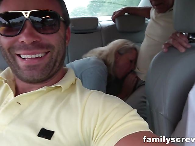 Old young road trip with slutty daughter and mom