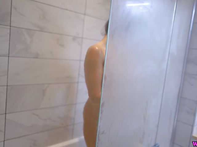 Shower spy on good looking mom Bonnie who is proud of her body