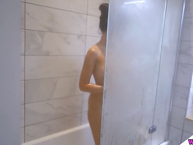 Shower spy on good looking mom Bonnie who is proud of her body