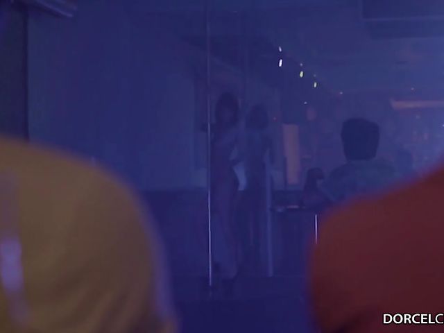 Clea Gaultier's tight anal hole filled in the restroom