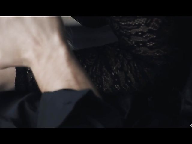 Sex Art lovemaking with blonde in black Nikki Hill