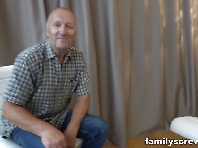 MMF old young threesome with skinny Cindy Shine