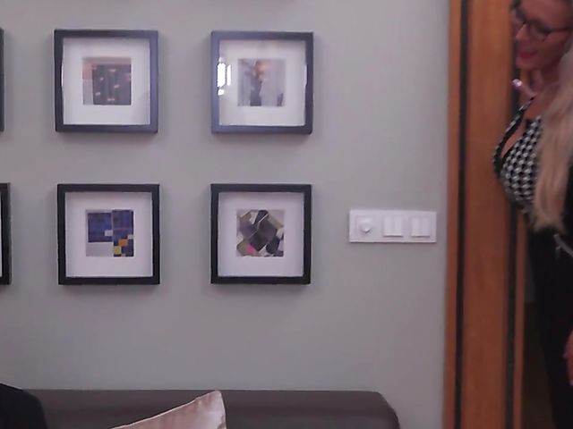 Lana Vegas - Big boobed glasses MILF fucks boy