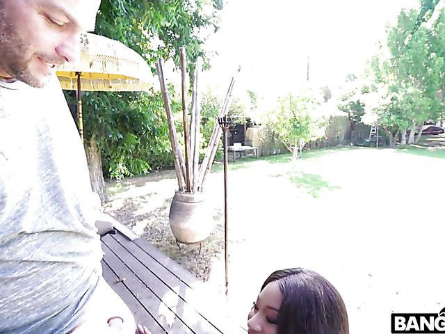 Lala Ivey - Ebony sucking white dick in the garden