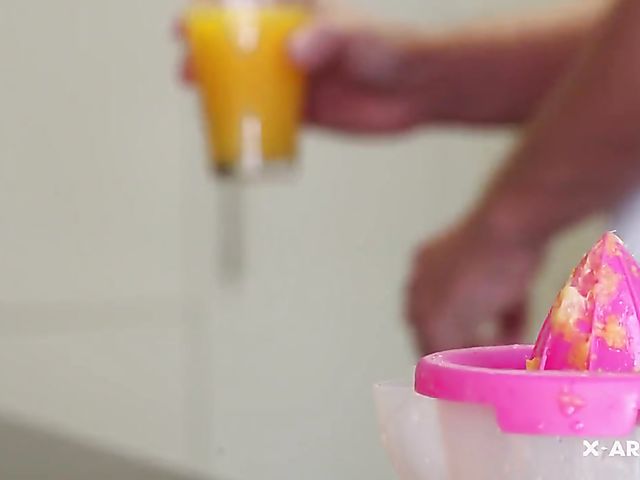 Mini skirt fuck in the morning with horny girl with glasses Eveline