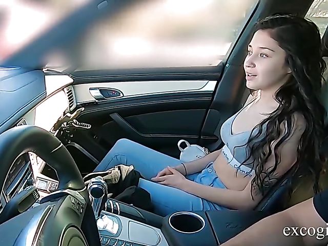 Teen brunette Luna Daniels gets talked into porn
