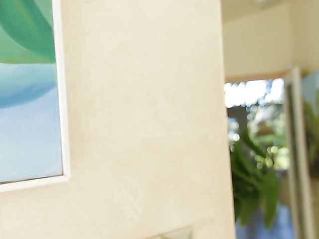 Angela White - Natural big tits solo with a dildo made of glass